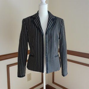Talbot's Blazer Black with Cream Polka Dots Size 10 Petite